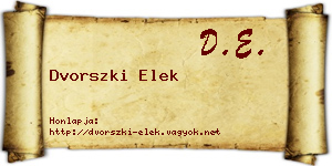 Dvorszki Elek névjegykártya